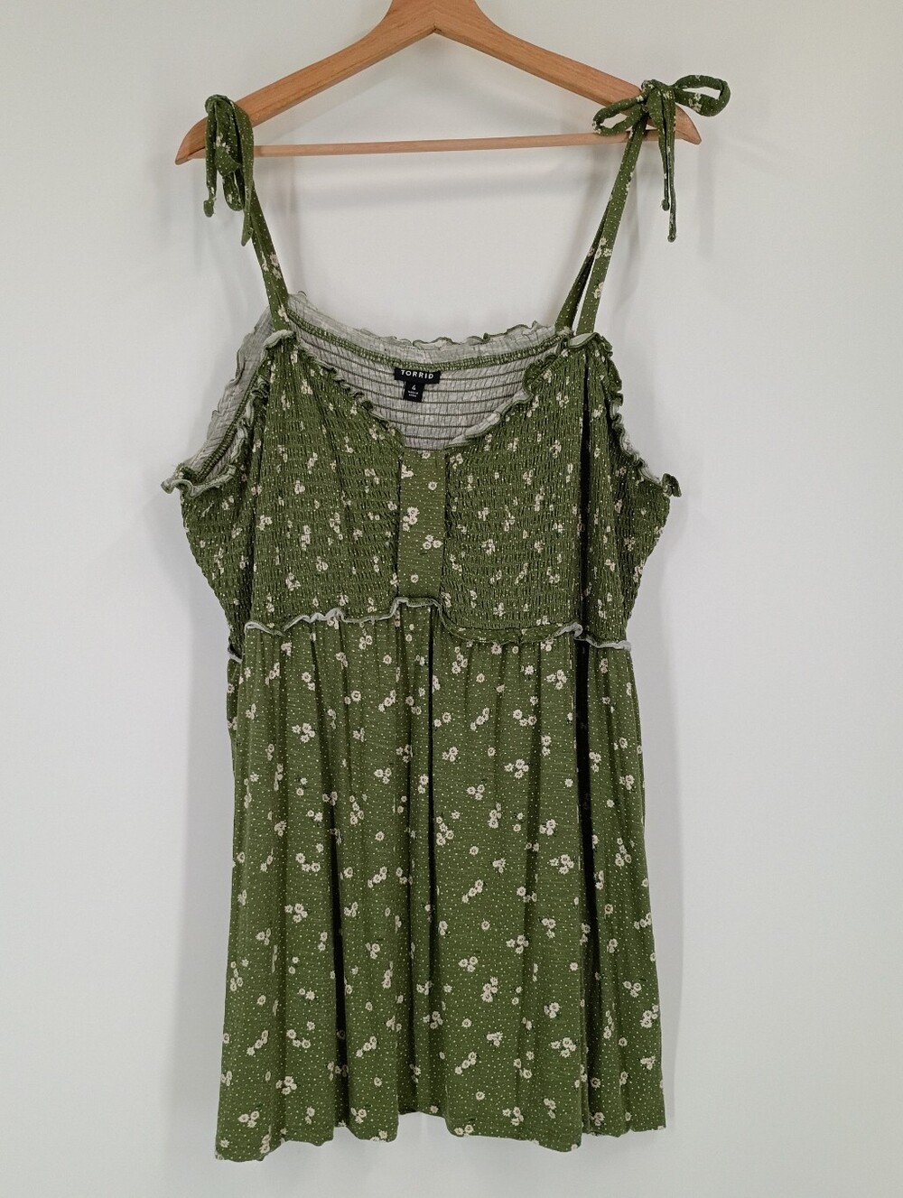 Torrid Slub Smocked Babydoll Top
